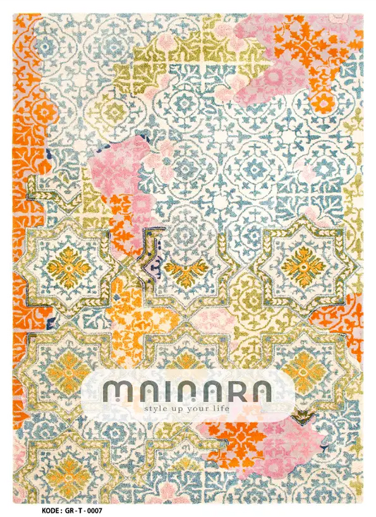 Karpet Tradisional (GR-T-0007) - Green,Orange,Blue
