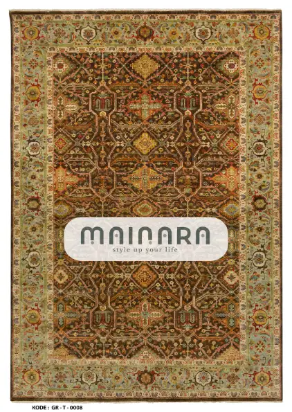 Karpet Tradisional (GR-T-0008) - Green,Brown,Gold
