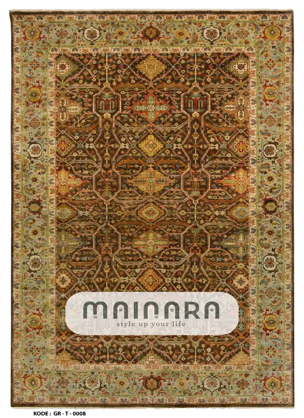 Karpet Tradisional (GR-T-0008) - Green,Brown,Gold