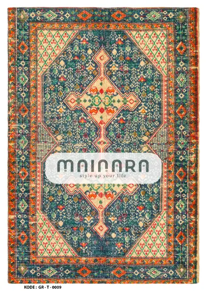 Karpet Tradisional (GR-T-0009) - Green,Orange