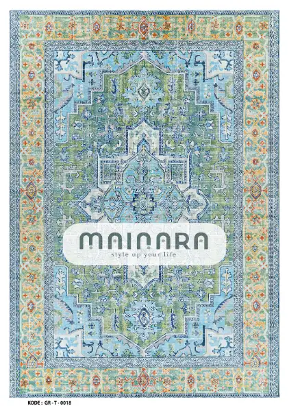 Karpet Tradisional (GR-T-0018) - Green,Blue,Yellow
