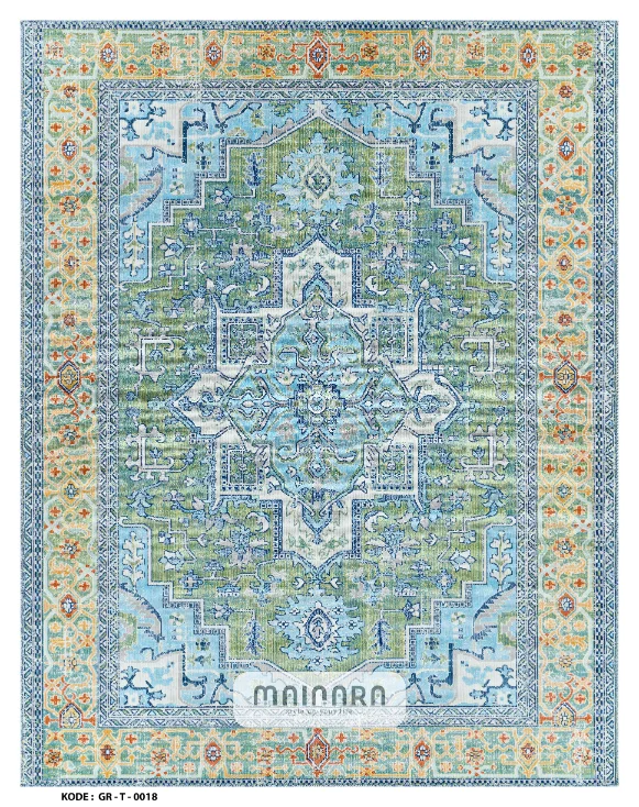 Karpet Tradisional (GR-T-0018) - Green,Blue,Yellow