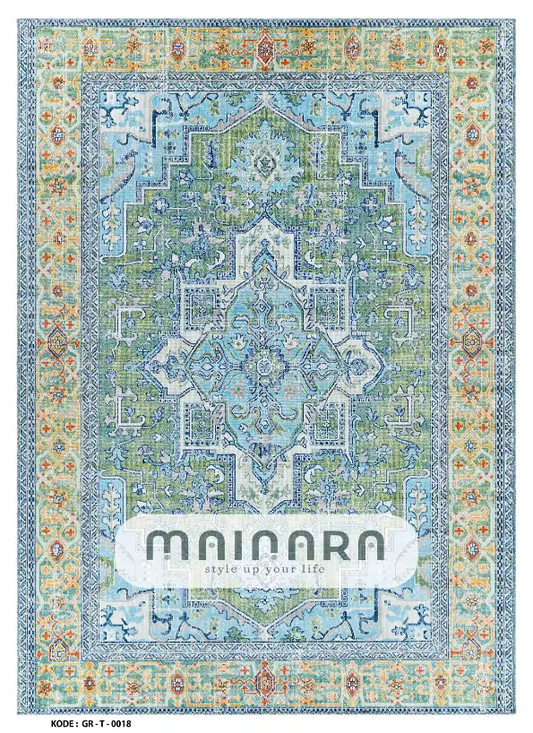 Karpet Tradisional (GR-T-0018) - Green,Blue,Yellow