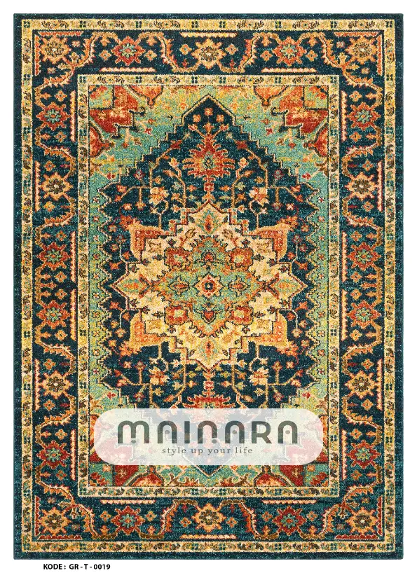 Karpet Tradisional (GR-T-0019) - Green,Blue,Orange,Emerald