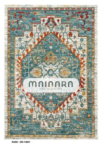 Karpet Tradisional (GR-T-0021) - Green,Orange