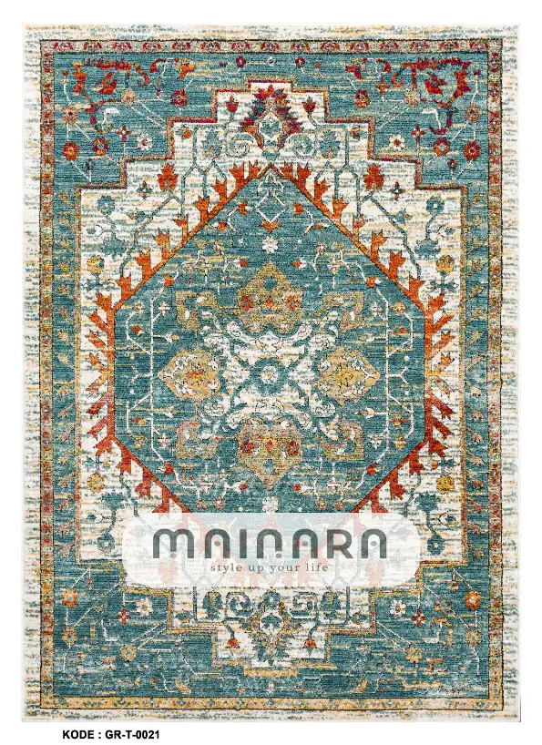 Karpet Tradisional (GR-T-0021) - Green,Orange