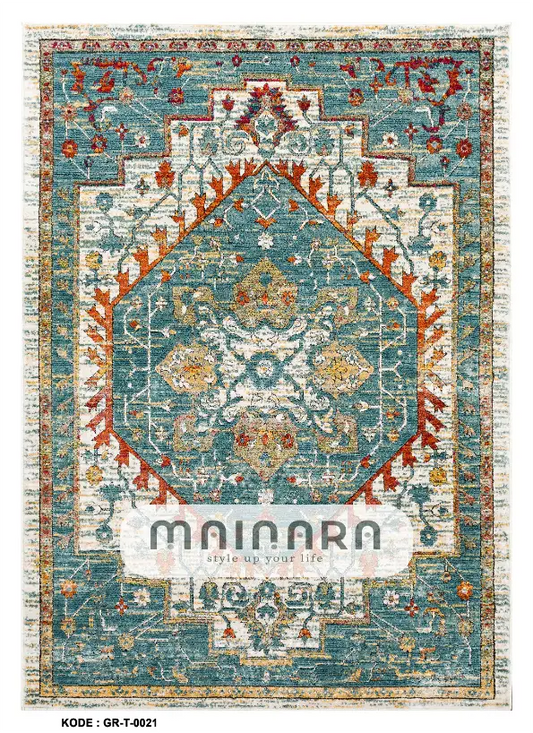 Karpet Tradisional (GR-T-0021) - Green,Orange