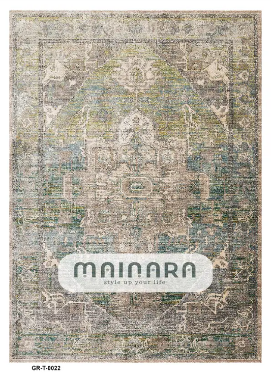 Karpet Tradisional (GR-T-0022) - Green,Grey,Cream