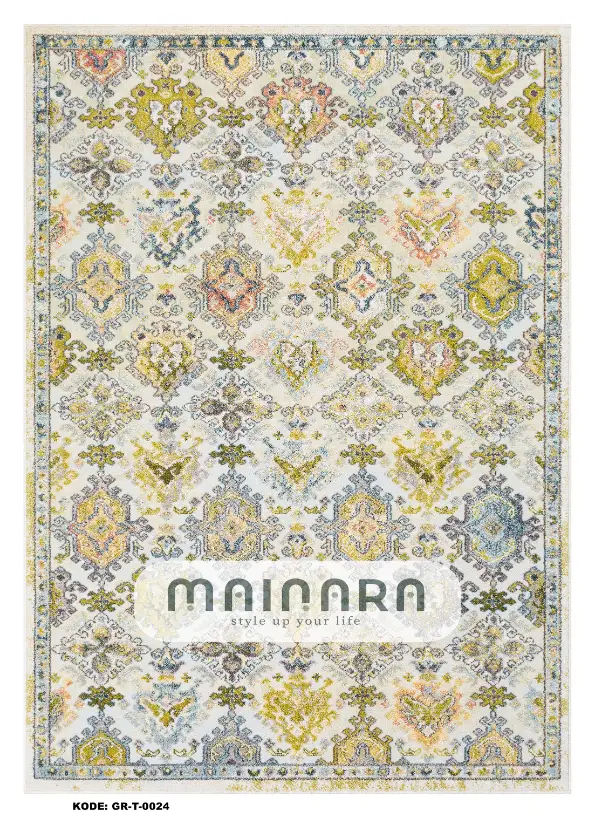 Karpet Tradisional (GR-T-0024) - Green,Grey,Lime,Blue
