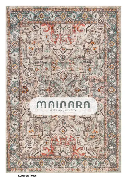 Karpet Tradisional (GR-T-0026) - Green,Brown,Orange