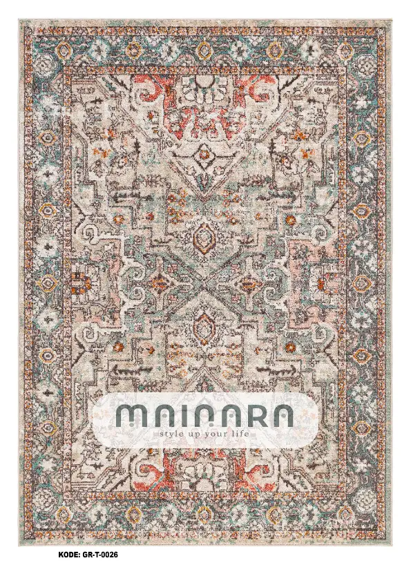 Karpet Tradisional (GR-T-0026) - Green,Brown,Orange