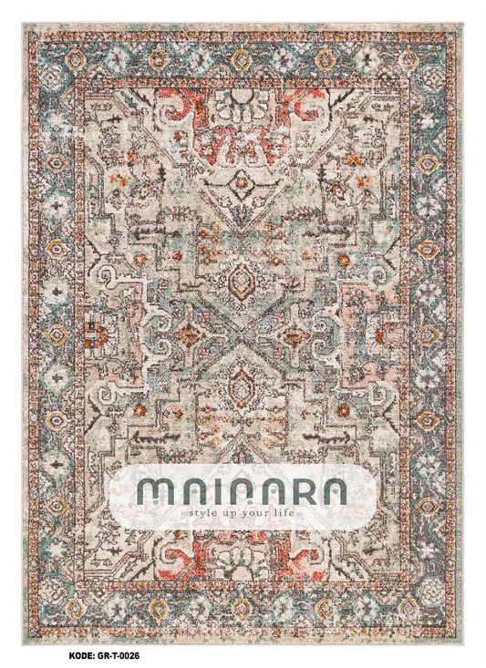 Karpet Tradisional (GR-T-0026) - Green,Brown,Orange