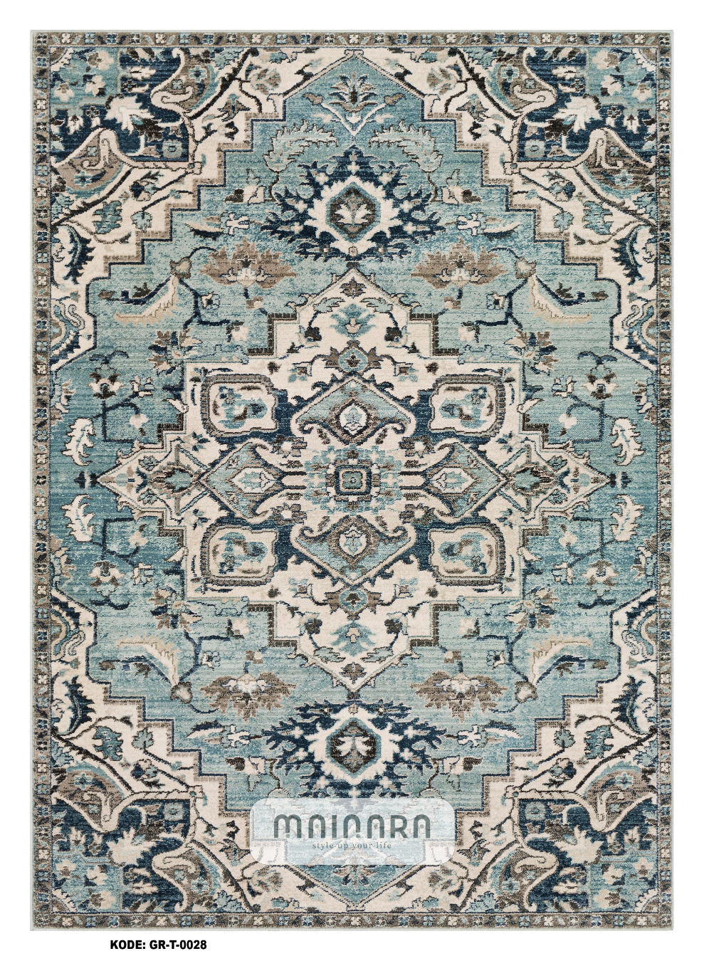 Karpet Tradisional (GR-T-0029) - Green,Tosca,Grey,Blue