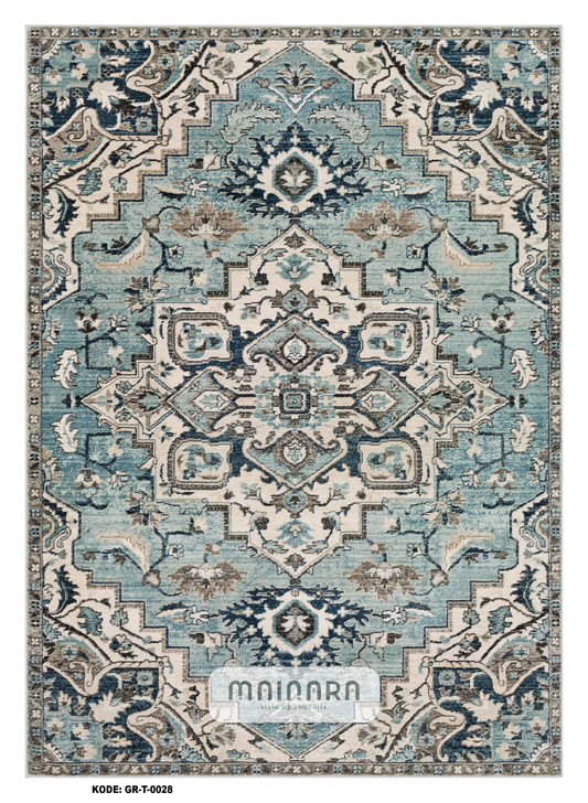 Karpet Tradisional (GR-T-0029) - Green,Tosca,Grey,Blue
