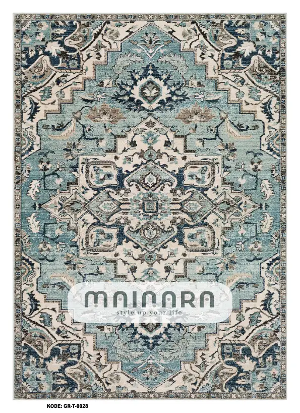 Karpet Tradisional (GR-T-0029) - Green,Tosca,Grey,Blue
