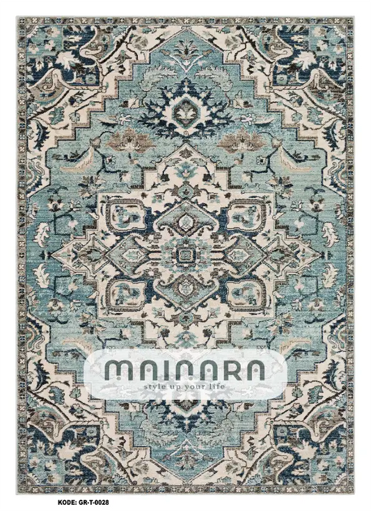 Karpet Tradisional (GR-T-0029) - Green,Tosca,Grey,Blue