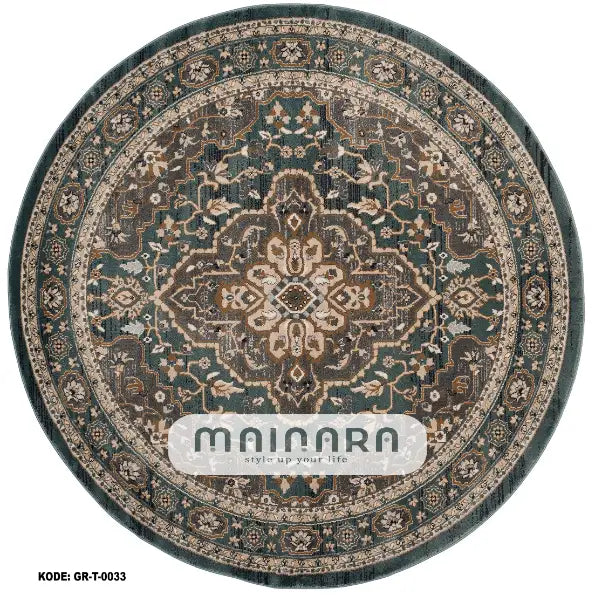 Karpet Tradisional (GR-T-0033) - Green,Grey,Cream
