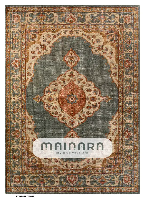 Karpet Tradisional (GR-T-0036) - Green,Brown,Orange
