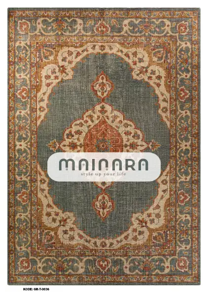 Karpet Tradisional (GR-T-0036) - Green,Brown,Orange