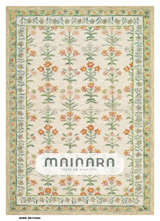 Karpet Tradisional (GR-T-0042) - Green,Orange