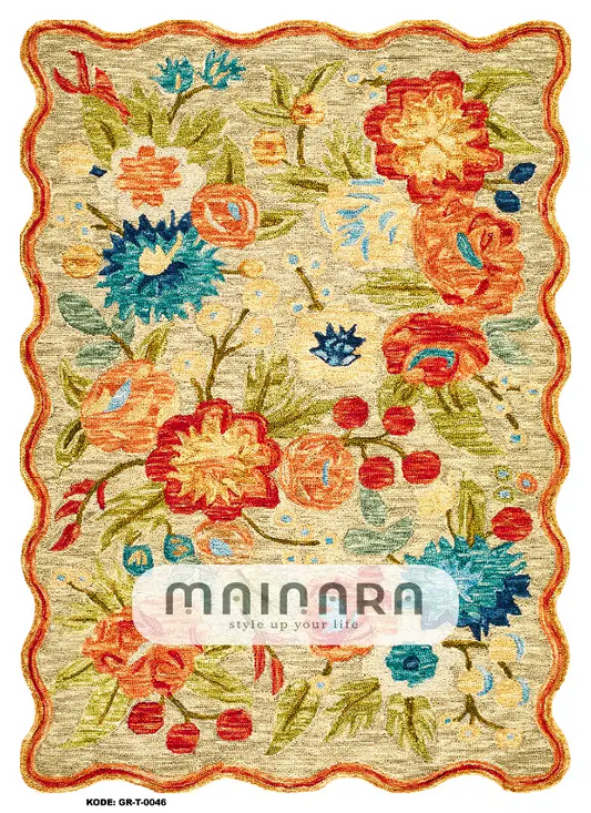 Karpet Tradisional (GR-T-0046) - Green,Orange