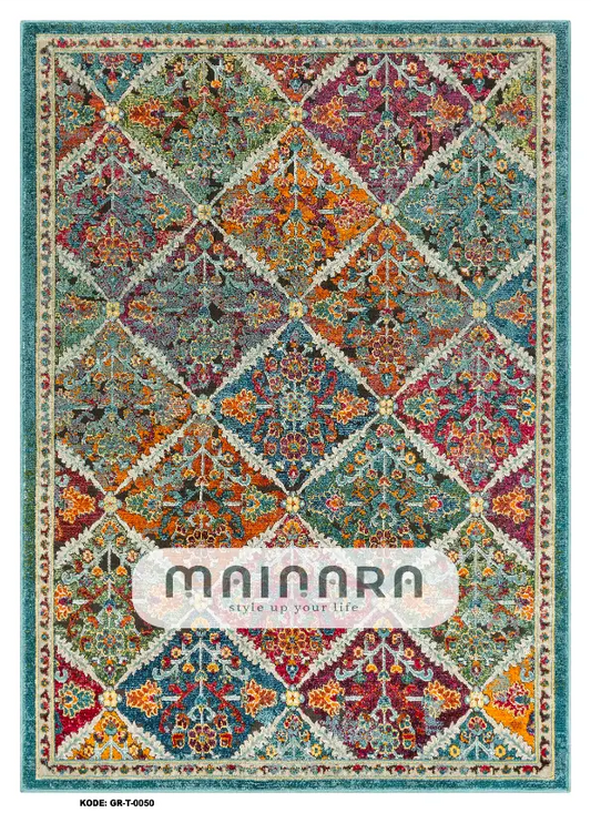 Karpet Tradisional (GR-T-0050) - Green,Purple,Orange