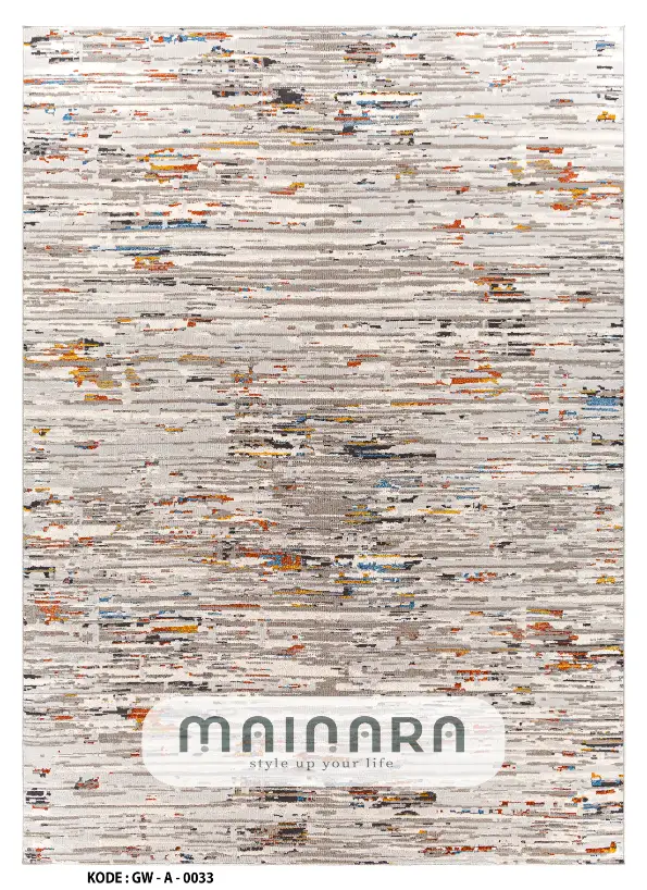 Karpet Abstrak (GW-A-0033) - Grey,Cream,Orange