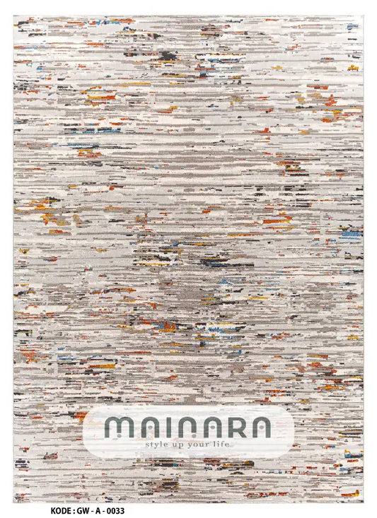 Karpet Abstrak (GW-A-0033) - Grey,Cream,Orange