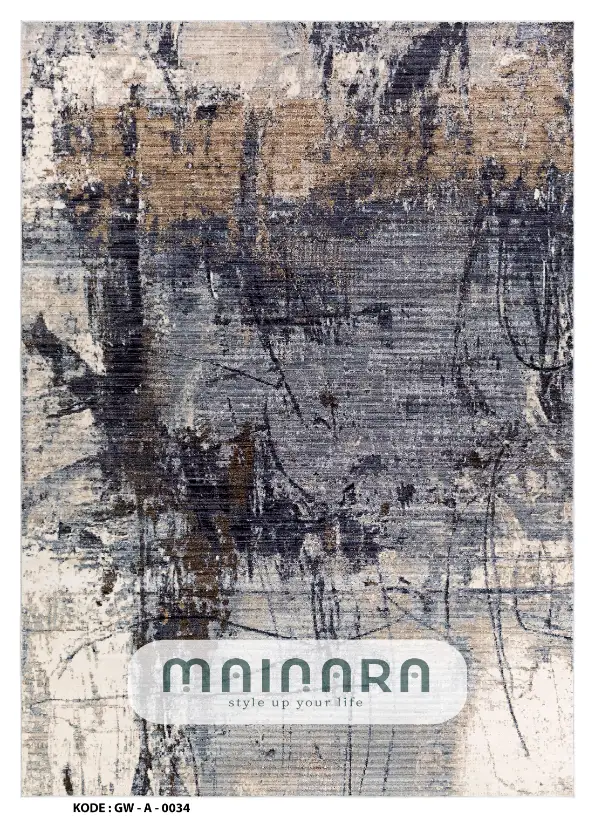 Karpet Abstrak (GW-A-0034) - Grey,Brown,Navy