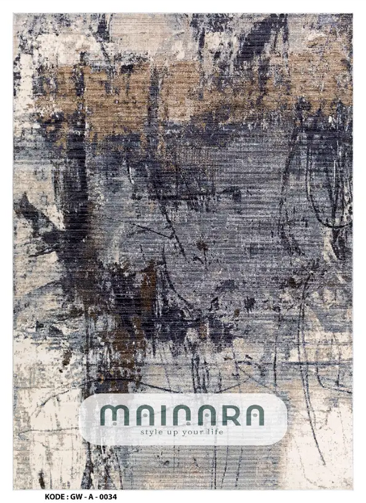Karpet Abstrak (GW-A-0034) - Grey,Brown,Navy