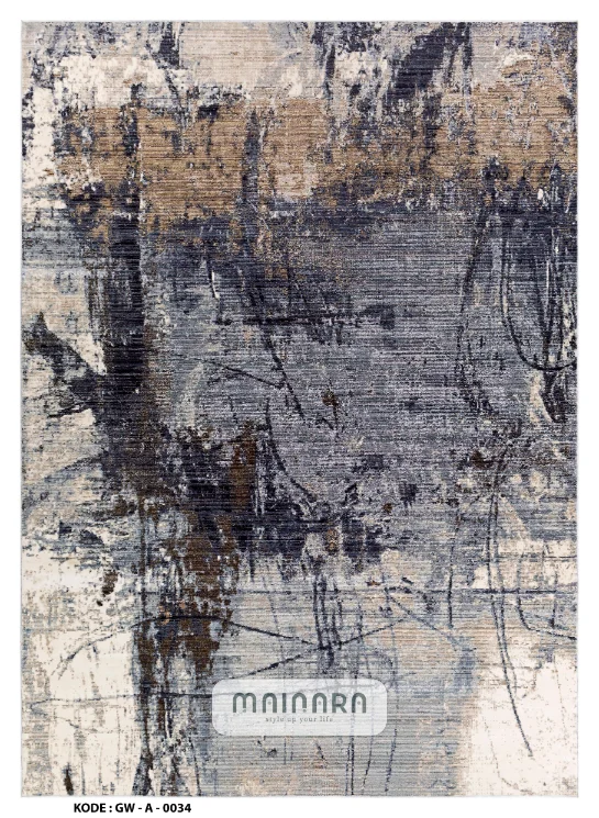Karpet Abstrak (GW-A-0034) - Grey,Brown,Navy