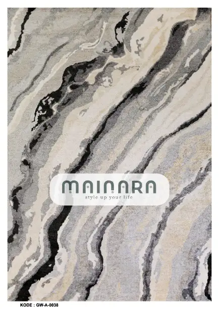 Karpet Abstrak (GW-A-0038) - Grey,Cream,Black