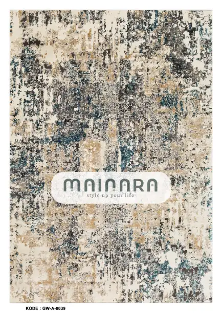 Karpet Abstrak (GW-A-0039) - Grey,Cream,Blue