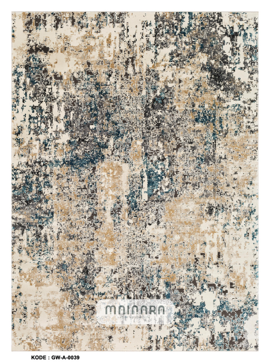 Karpet Abstrak (GW-A-0039) - Grey,Cream,Blue