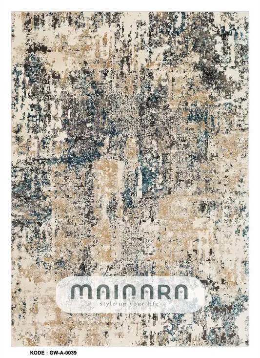 Karpet Abstrak (GW-A-0039) - Grey,Cream,Blue