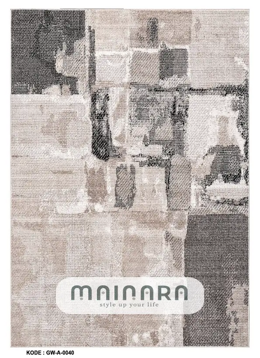 Karpet Abstrak (GW-A-0040) - Grey,Cream