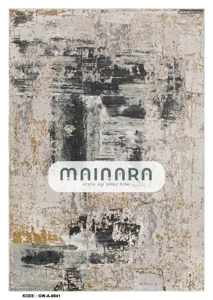 Karpet Abstrak (GW-A-0041) - Grey,Cream,Gold