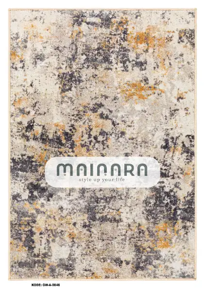 Karpet Abstrak (GW-A-0046) - Grey,Yellow,Cream