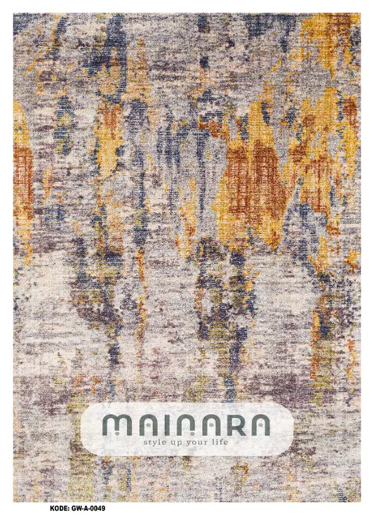 Karpet Abstrak (GW-A-0049) - Grey,Orange,Purple