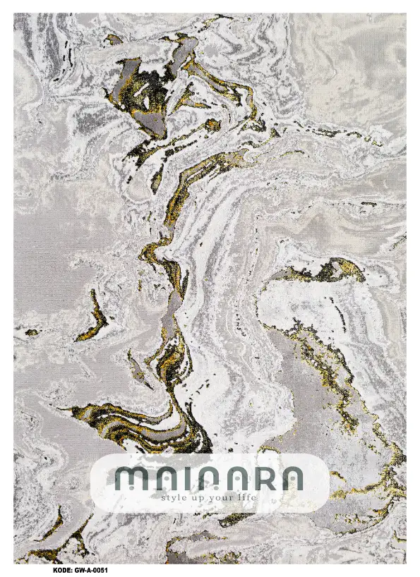Karpet Abstrak (GW-A-0051) - Grey,Gold