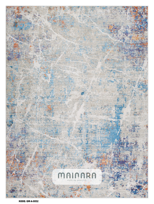 Karpet Abstrak (GW-A-0052) - Grey,Blue