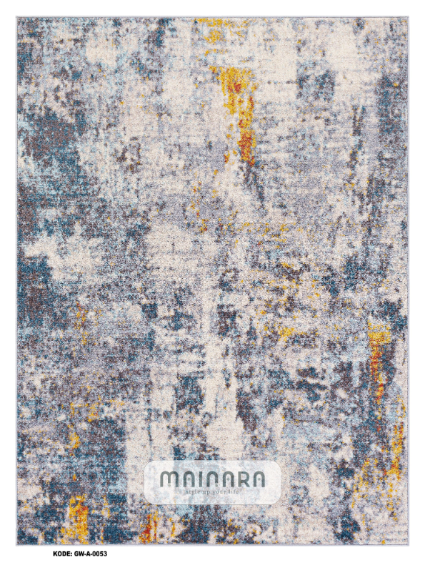 Karpet Abstrak (GW-A-0053) - Grey,Blue,Yellow