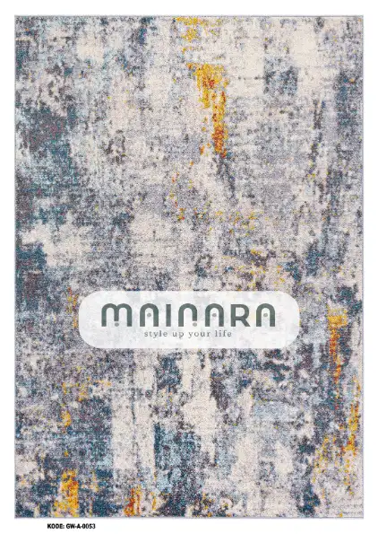 Karpet Abstrak (GW-A-0053) - Grey,Blue,Yellow