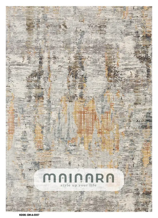 Karpet Abstrak (GW-A-0057) - Grey,Orange
