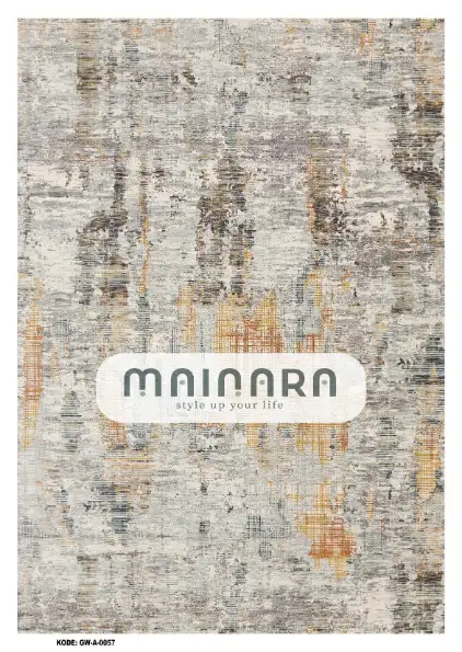 Karpet Abstrak (GW-A-0057) - Grey,Orange