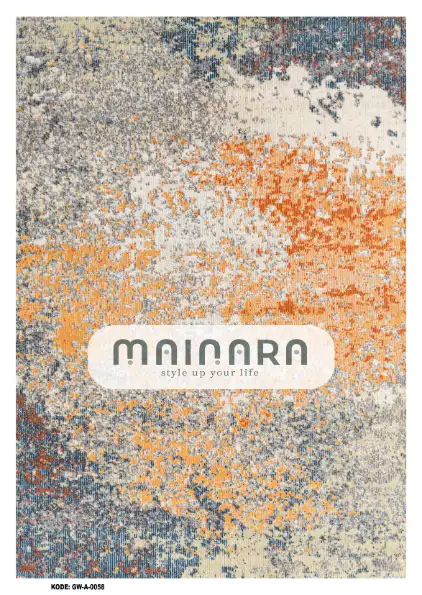 Karpet Abstrak (GW-A-0058) - Grey,Orange,Blue