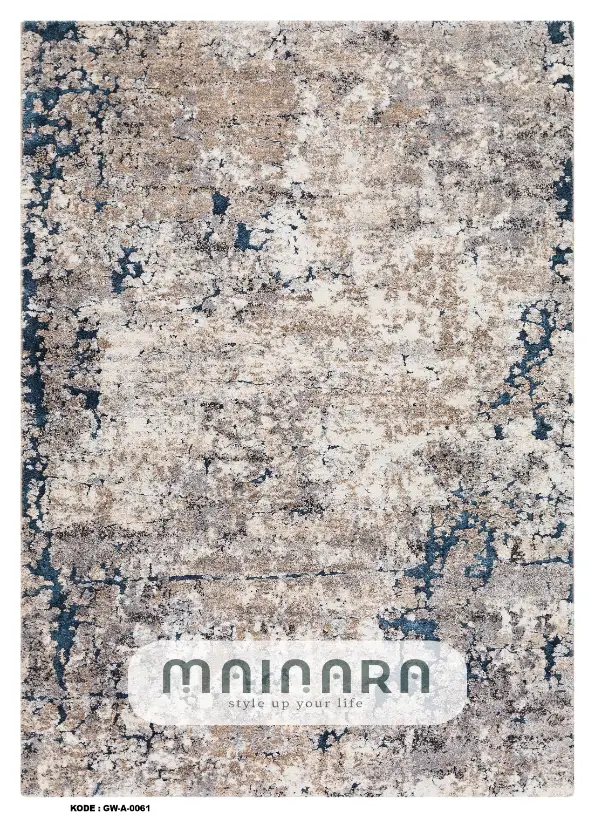 Karpet Abstrak (GW-A-0061) - Grey,Cream,Blue