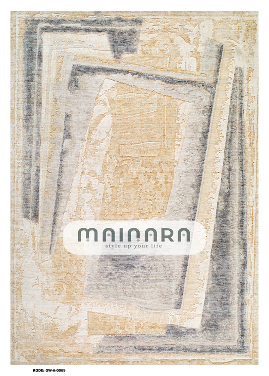 Karpet Abstrak (GW-A-0069) - Grey, Creme