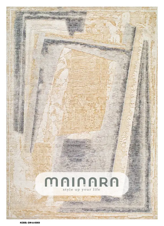 Karpet Abstrak (GW-A-0069) - Grey, Creme