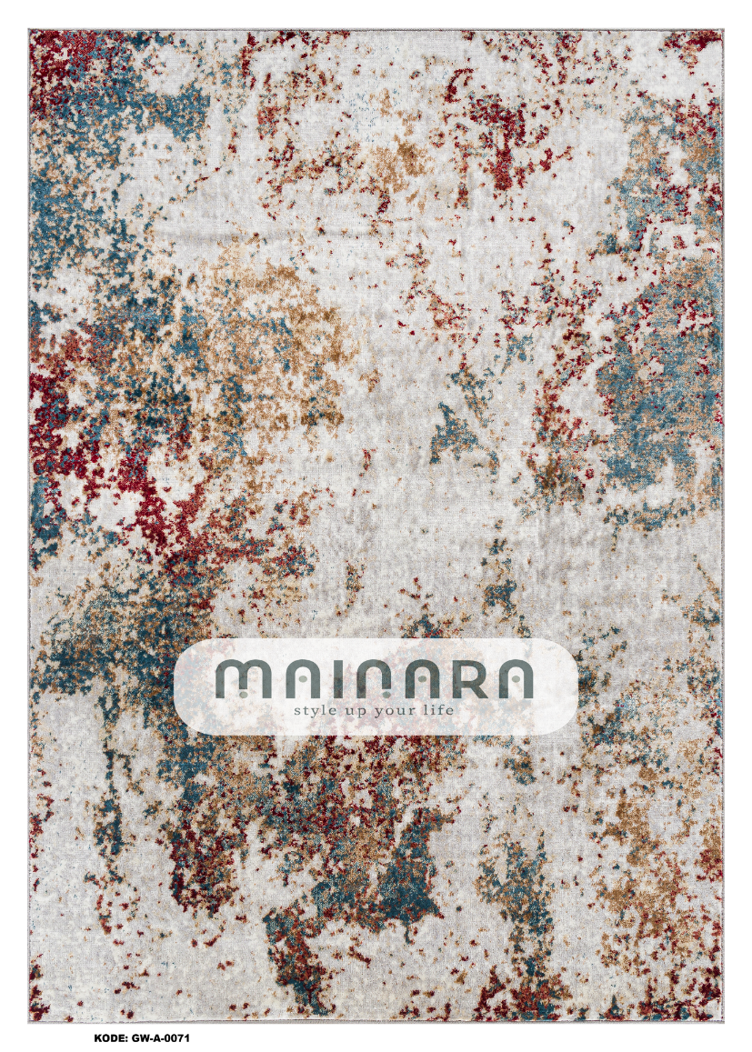 Karpet Abstrak (GW-A-0071) - Grey,Red,Brown